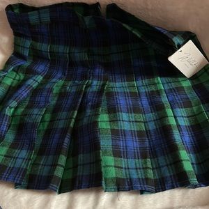 Green and blue skirt